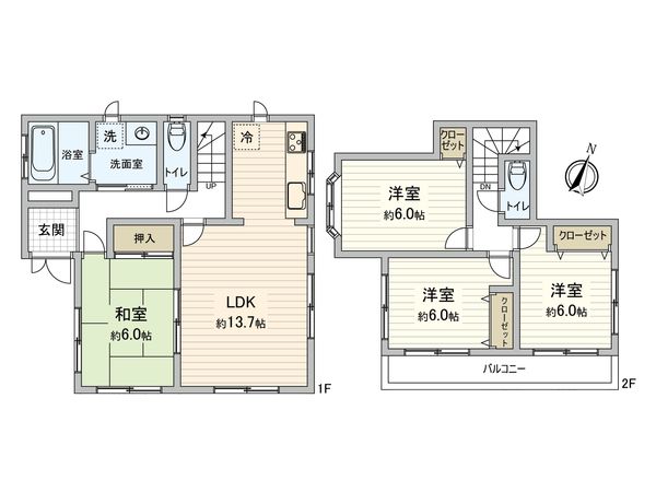 富士見市水谷東二丁目 戸建 間取図(平面図)