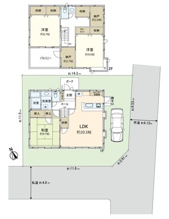 新座市野火止5丁目戸建 間取図(平面図) 新座市野火止5丁目戸建 間取図(平面図)