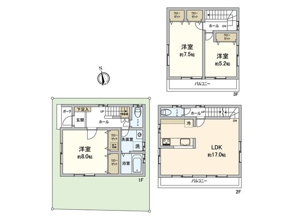 新座市野火止1丁目 戸建 間取図(平面図) 新座市野火止1丁目 戸建 間取図(平面図)