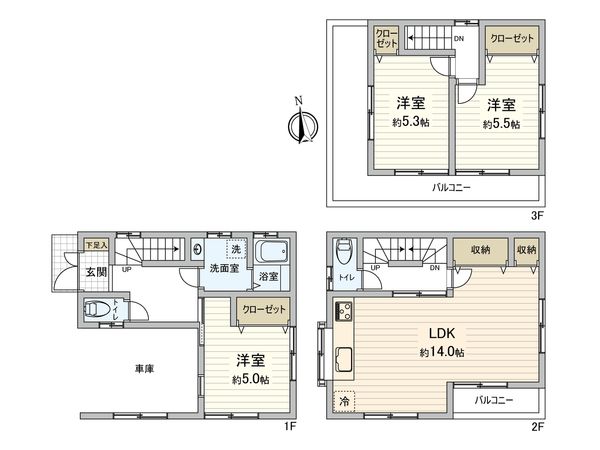 志木市柏町3丁目 戸建 間取図(平面図) 志木市柏町3丁目 戸建 間取図(平面図)