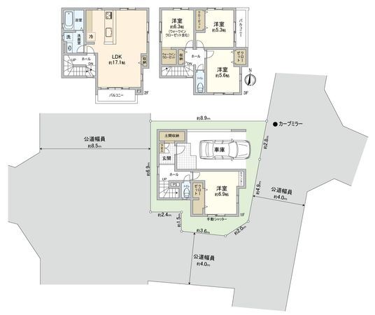 朝霞市岡1丁目 新築戸建 間取図(平面図) 朝霞市岡1丁目 新築戸建 間取図(平面図)