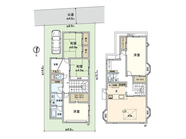 富士見市水谷東3丁目 戸建 間取図(平面図) 富士見市水谷東3丁目 戸建 間取図(平面図)