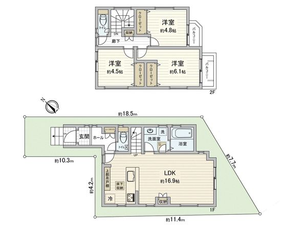 志木市幸町2丁目戸建 間取図(平面図)