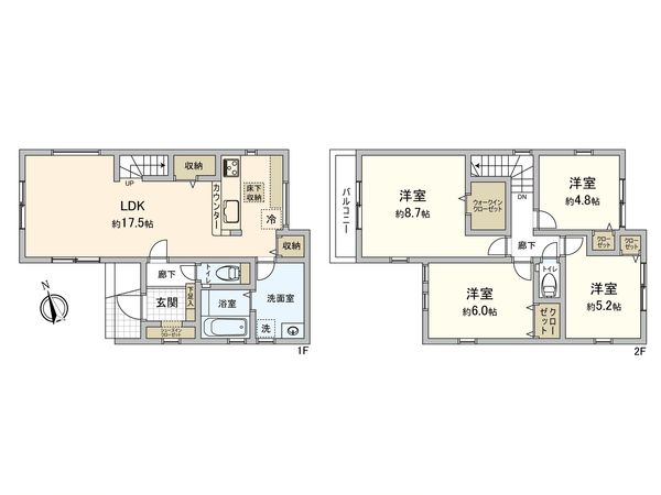朝霞市膝折町3丁目 新築戸建 間取図(平面図) 朝霞市膝折町3丁目 新築戸建 間取図(平面図)