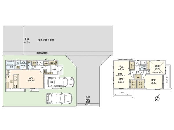 志木市中宗岡2丁目 新築戸建 2号棟 間取図(平面図) 志木市中宗岡2丁目 新築戸建 2号棟 間取図(平面図)