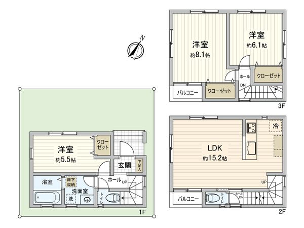 富士見市水谷東2丁目 戸建 間取図(平面図)