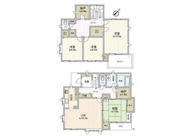 志木市柏町6丁目戸建 間取図(平面図) 志木市柏町6丁目戸建 間取図(平面図)