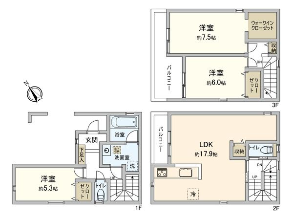 朝霞市溝沼2丁目 新築戸建2号棟 間取図(平面図)