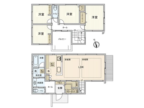 新座市野火止5丁目 新築戸建 間取図(平面図) 新座市野火止5丁目 新築戸建 間取図(平面図)