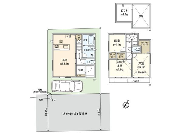 志木市中宗岡5丁目 新築戸建1号棟 間取図(平面図)