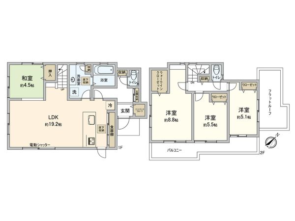 志木市柏町2丁目 新築戸建 間取図(平面図) 志木市柏町2丁目 新築戸建 間取図(平面図)