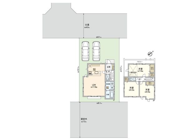 上尾市瓦葺 新築戸建 間取図(平面図)