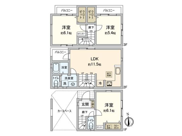 朝霞市三原4丁目 新築戸建 間取図(平面図) 朝霞市三原4丁目 新築戸建 間取図(平面図)