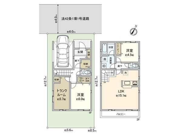 富士見市水谷東3丁目第7 新築戸建1号棟 間取図(平面図) 富士見市水谷東3丁目第7 新築戸建1号棟 間取図(平面図)