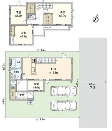 朝霞市根岸台7丁目 新築戸建 間取図(平面図) 朝霞市根岸台7丁目 新築戸建 間取図(平面図)