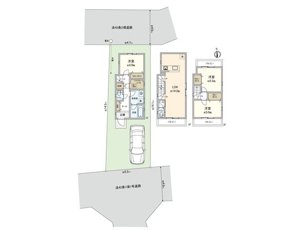 志木市本町3丁目第9 新築戸建1号棟 間取図(平面図) 志木市本町3丁目第9 新築戸建1号棟 間取図(平面図)