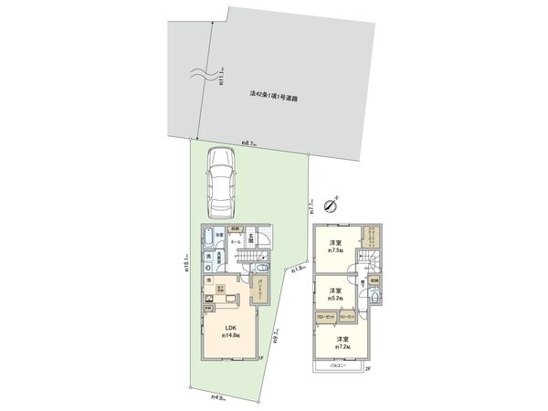 志木市中宗岡5丁目第33 新築戸建1号棟 間取図(平面図) 志木市中宗岡5丁目第33 新築戸建1号棟 間取図(平面図)