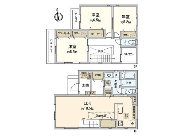 志木市柏町5丁目 戸建 間取図(平面図) 志木市柏町5丁目 戸建 間取図(平面図)