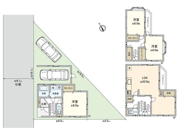 朝霞市三原5丁目戸建 1号棟 間取図(平面図) 間取図(平面図)