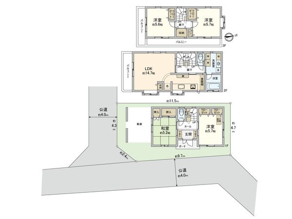 新座市東2丁目戸建 間取図(平面図) 新座市東2丁目戸建 間取図(平面図)