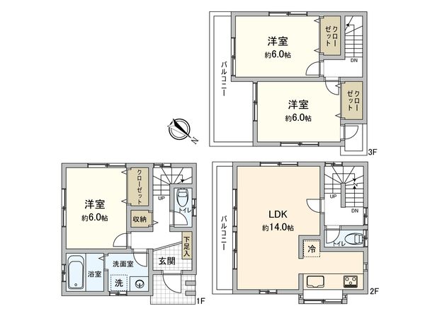志木市上宗岡4丁目戸建 間取図(平面図) 間取図(平面図)
