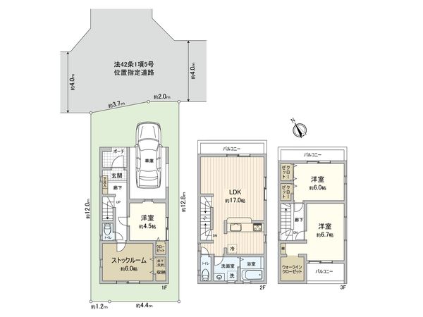 新座市野火止6丁目 新築戸建1号棟 間取図(平面図) 新座市野火止6丁目 新築戸建1号棟 間取図(平面図)