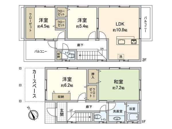川越市砂新田4丁目 戸建 間取図(平面図)