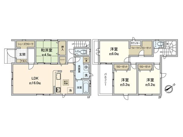 富士見市水子 新築戸建1号棟 間取図(平面図) 富士見市水子 新築戸建1号棟 間取図(平面図)