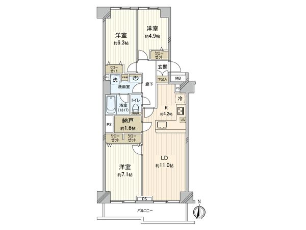ルジェンテ・リベル志木 壱番館 間取図(平面図) ルジェンテ・リベル志木 壱番館 間取図(平面図)