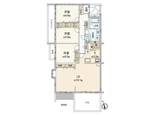 シャレール新座 間取図(平面図) シャレール新座 間取図(平面図)