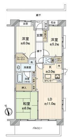 コスモ朝霞台ガーデンフォルム 間取図(平面図) 間取図(平面図)