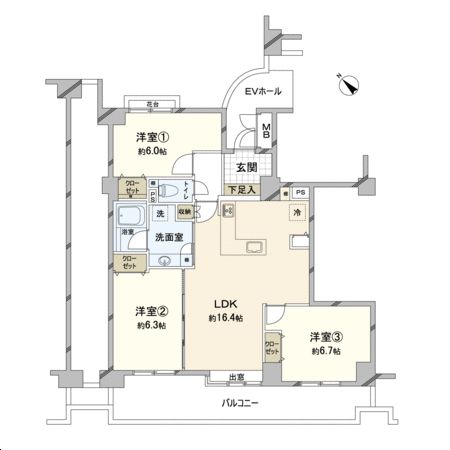 コスモ志木 間取図(平面図)