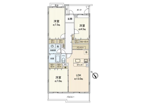 シャレール新座 間取図(平面図) シャレール新座 間取図(平面図)