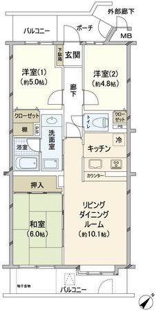 コスモ志木ホワイトコート 間取図(平面図)