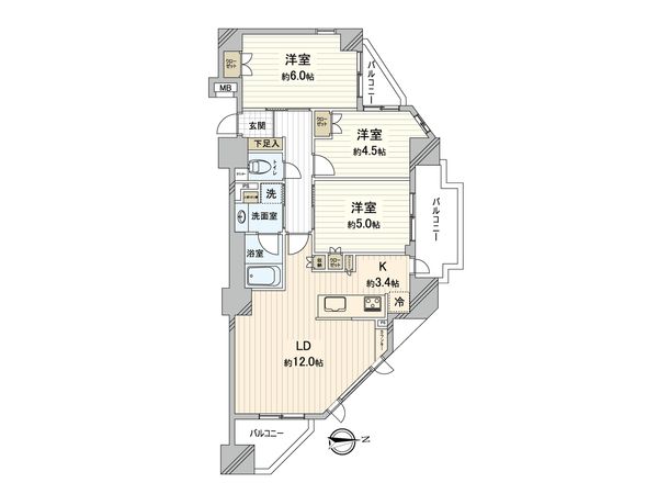ヴェレーナ朝霞台デュオ 間取図(平面図) ヴェレーナ朝霞台デュオ 間取図(平面図)