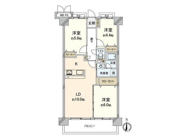 クリオ朝霞弐番館 間取図(平面図) クリオ朝霞弐番館 間取図(平面図)