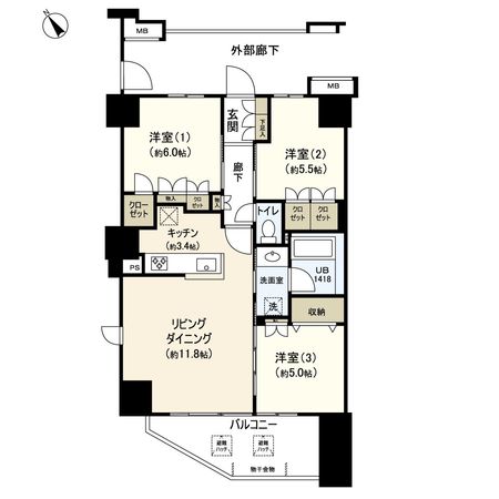 イニシア新座ビューステージ 間取図(平面図)