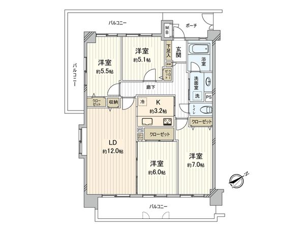 コスモ志木グランデ 間取図(平面図) コスモ志木グランデ 間取図(平面図)