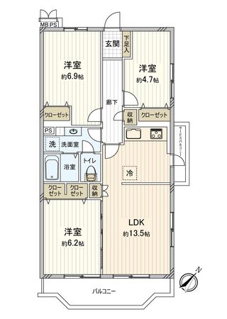 志木ニュータウン東の森壱番街 6号棟 間取図(平面図) 志木ニュータウン東の森壱番街 6号棟 間取図(平面図)
