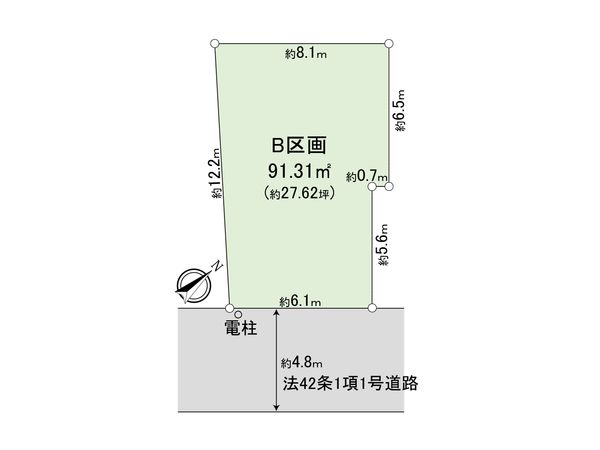 和光市白子3丁目 土地 B区画 区画図 和光市白子3丁目 土地 B区画 区画図