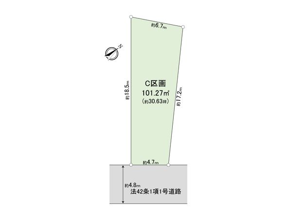 和光市白子3丁目 土地 C区画 区画図 和光市白子3丁目 土地 C区画 区画図