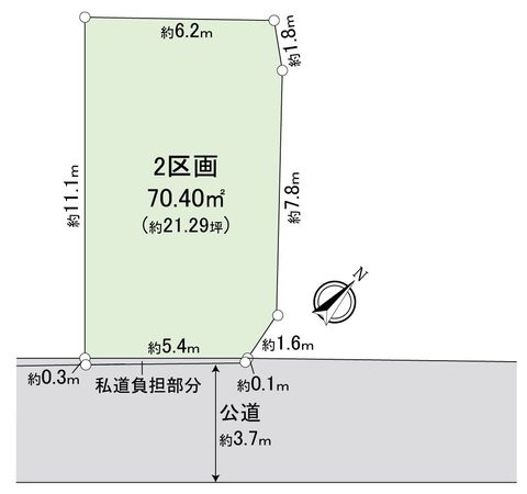 板橋区赤塚3丁目土地 2区画 区画図