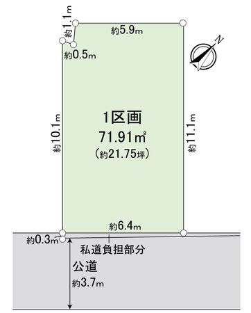 板橋区赤塚3丁目土地 1区画 区画図