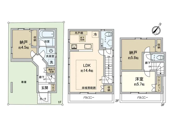 【間取図】１LDK＋２Sの間取り南西接道で、陽当たり良好です。