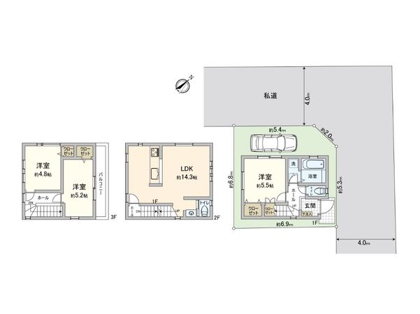 和光市白子3丁目新築戸建 間取図(平面図) 和光市白子3丁目新築戸建 間取図(平面図)