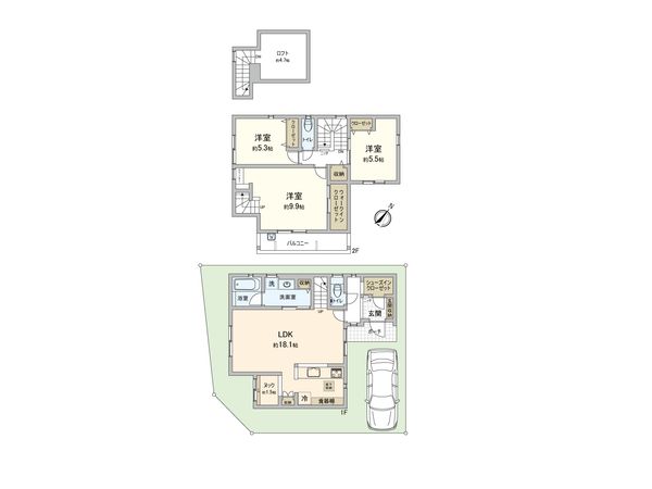 和光市南1丁目 戸建 E-6号棟 間取図(平面図) 和光市南1丁目 戸建 E-6号棟 間取図(平面図)