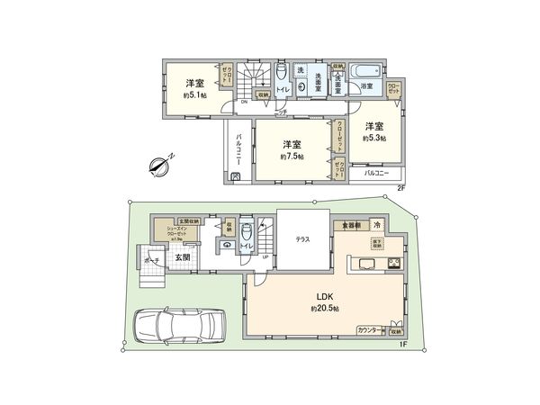 和光市南1丁目 戸建 S-17号棟 間取図(平面図)