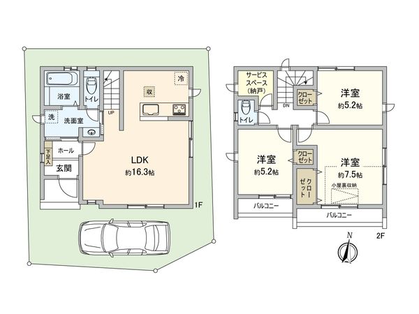 練馬区田柄4丁目 戸建 間取図(平面図) 練馬区田柄4丁目 戸建 間取図(平面図)