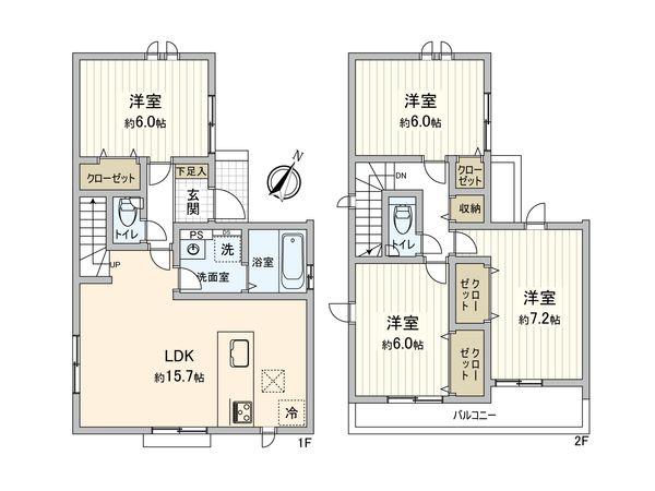 和光市南1丁目 戸建 3号棟 間取図(平面図) 和光市南1丁目 戸建 3号棟 間取図(平面図)