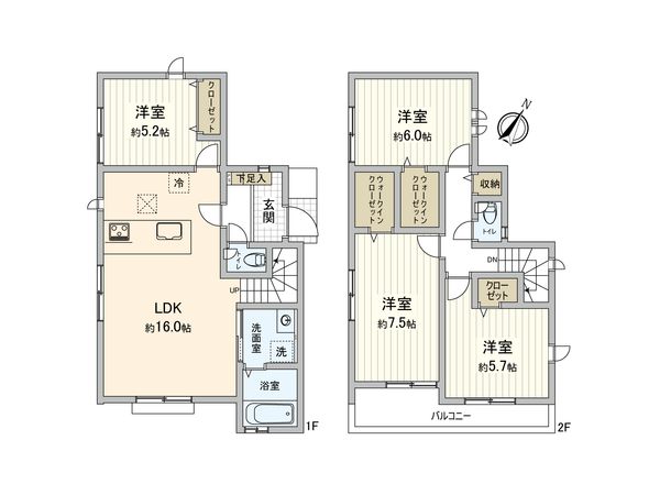 和光市南1丁目 戸建 10号棟 間取図(平面図) 和光市南1丁目 戸建 10号棟 間取図(平面図)